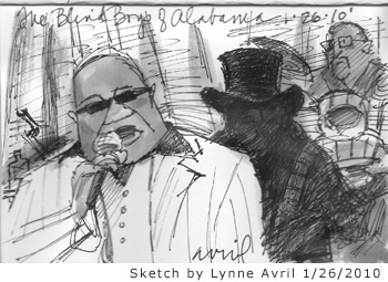 Blind Boys of Alabama, sketch by Lynne Avril